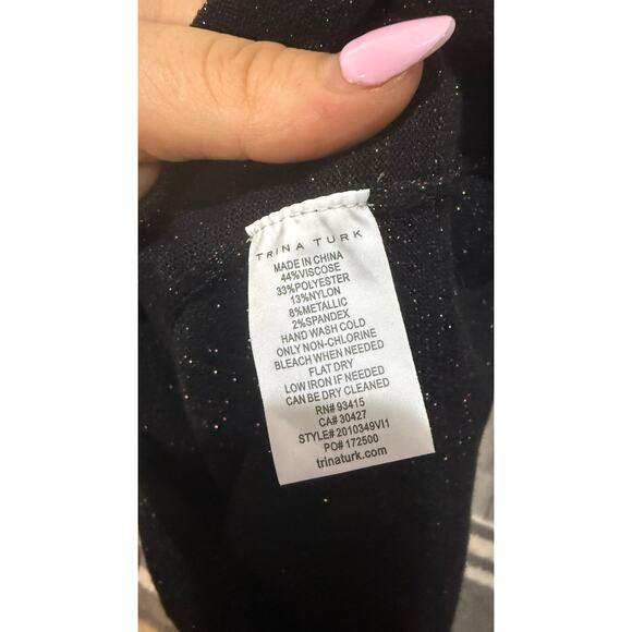 Trina Turk Women's Black Space-Dye Ombre Sweater Dress Size Small - Picture 7 of 9